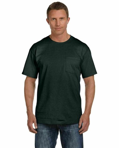 Fruit Of The Loom Men's 100% Cotton Pocket T-Shirt Size Medium Black