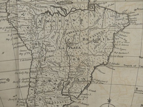 South Brazil Peru Argentina Amerika America - Kupferstich Karte map Salmon 1753 - Picture 7 of 12