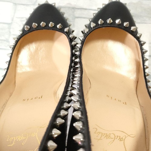 Christian Louboutin Heel Studs Size 36 Black Used Excellent Condition Auth JAPAN - Picture 8 of 24