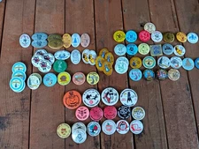 Large lot of 72 vintage pinback buttons Paradise Gold Nugget Days 1977 - now