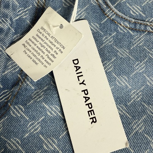 Daily Paper Monogram Denim Blue Munir Pants Jeans Size Small - Picture 5 of 8