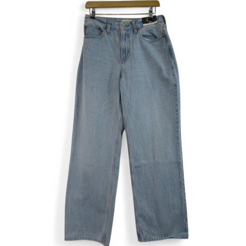 BNWT Abercrombie & Fitch Loose High Rise Light Blue Women's Curve Jeans W28 xL30 - Picture 1 of 24