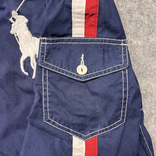 Polo Ralph Lauren uomo giacca zip media squadra canottaggio blu navy grande pony con cappuccio - Foto 7 di 19