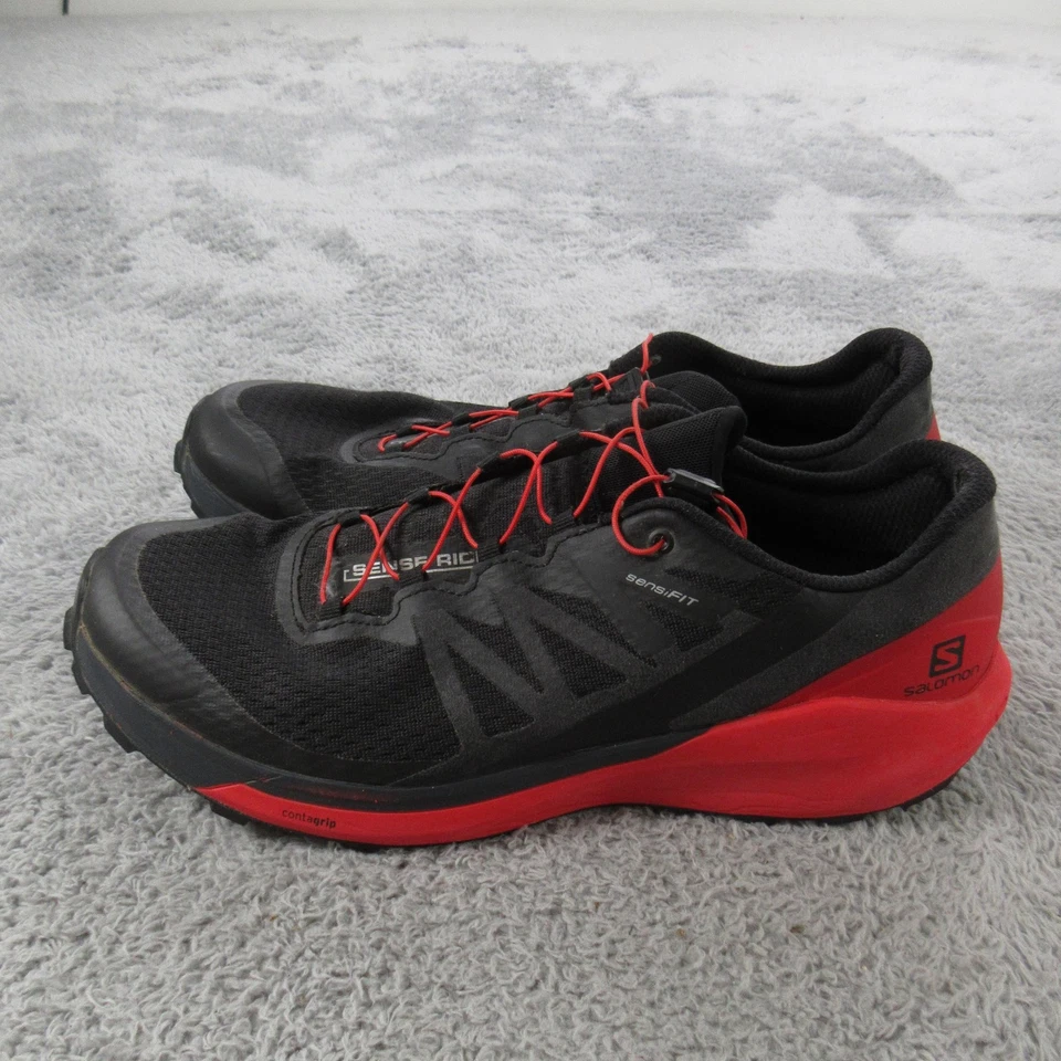 Zapatos Salomon Sense Ride 4 para hombre talla 8,5 negros rojos Trail Running Quicklace Foto 2 de 4