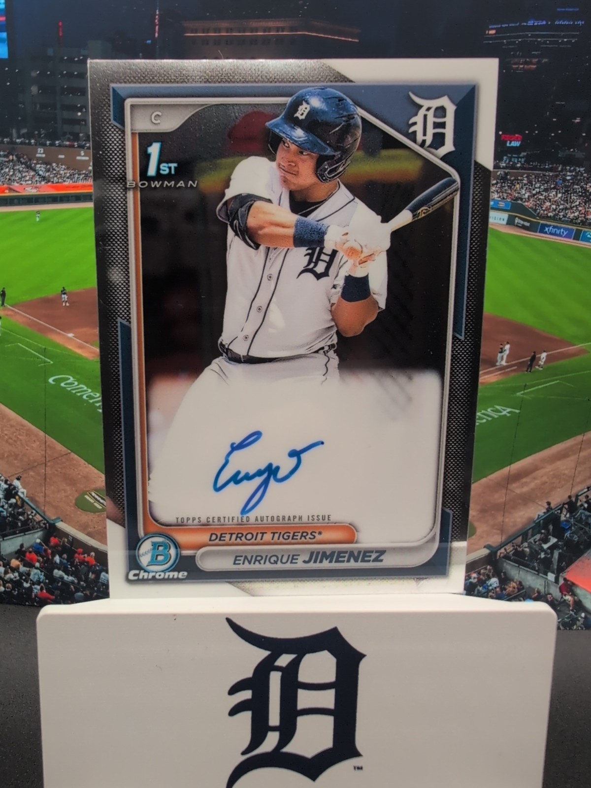 ENRIQUE JIMENEZ 2024 BOWMAN CHROME 1ST BOWMAN AUTO TIGERS RC