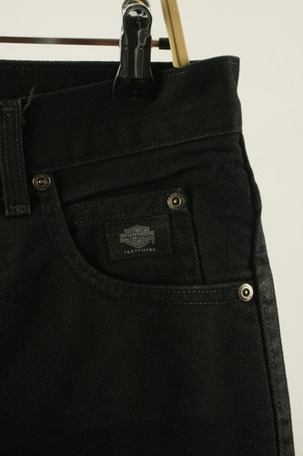 Vintage Harley Davidson 34 x 32 Relaxed Fit Black Denim High Rise Straight Jeans - Picture 5 of 12