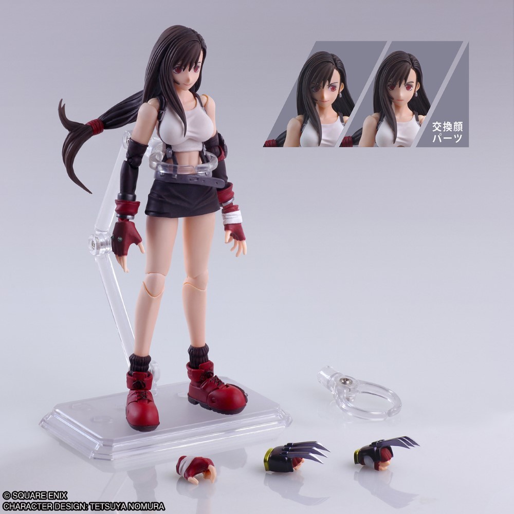 Figurine articulée Tifa Lockhart Final Fantasy VII Mythril Claws pour pose de combat
