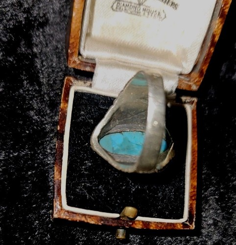 TURQUOISE NATURAL 925 Silver Blue Native American Gemstone Ring - Picture 6 of 8