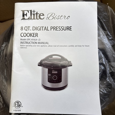 #ad Elite Bistro By Maxi Matic 8 Quart Electric Pressure Cooker EPC 816 Open Box $139.00