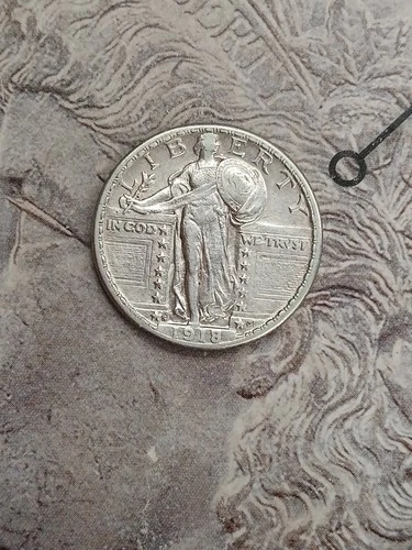 Silver 90% 1918 S Standing Liberty Quarter 14,240,000 minted  T-189