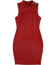 GUESS Womens Cutout Bodycon Dress, red, S