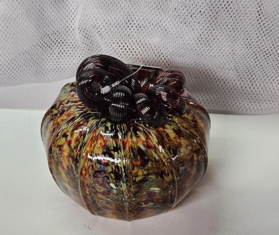 Стеклянная праздничная тыква Luke Adams — единственная в своем роде (ежедневно No985, размер для приседаний) - Изображение 4 из 4