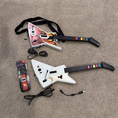 2 Guitar Hero Xbox 360 Xplorer Wired Controllers 95055 Red Octane *READ* Tested
