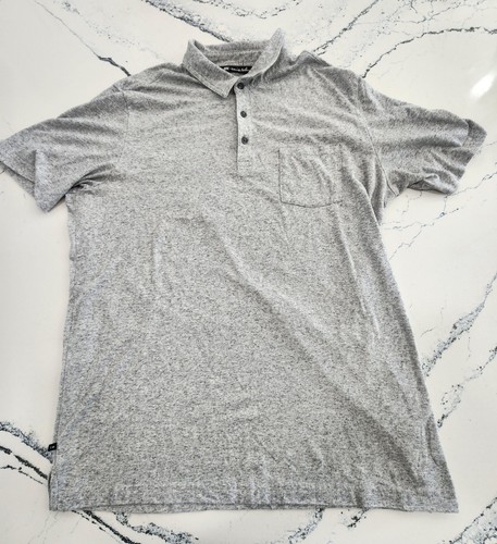 Travis Mathew Gray Short Sleeve Polo Shirt, Men's Size XL Front Pocket Golf - Picture 1 of 8
