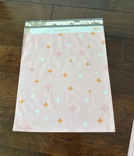 Lot de 10 ou 20 - 14x17" XL belles lettres poly créateur étoiles scintillantes roses !  - Photo 2/3
