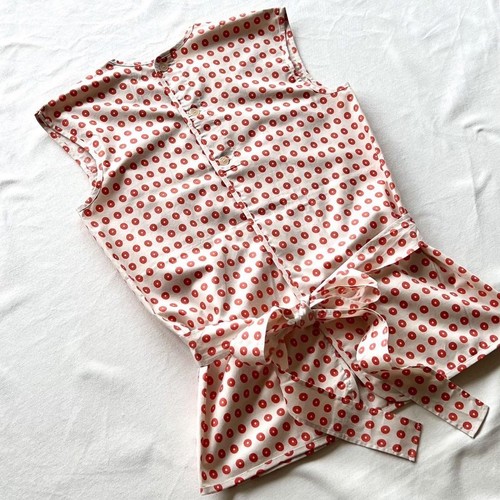A.P.C. Sleeveless Apron Blouse L Dot Lace French Vintage Rare JAPAN - Picture 11 of 13
