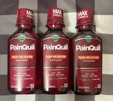 NEW! 3 Pack Bottle Vicks PainQuil Pain Reliever 12 oz, Exp 1/2027