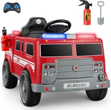 Kids 12V Ride on Fire Truck W/Parent Remote Control,Ride on Toy For Children