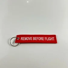 Embroidered "Remove Before Flight" Keychain tag Free Ship Via Ebay Envelope #1