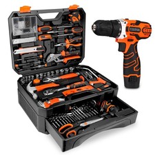 Juego de herramientas de 255 piezas Kit de herramientas con taladro inalámbrico de 12 V caja de herramientas estuche de almacenamiento