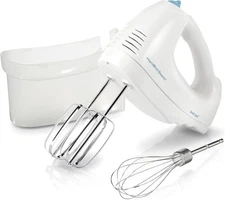 Hamilton Beach 6-Speed Electric Hand Mixer with Whisk, Traditional Beaters, Snap