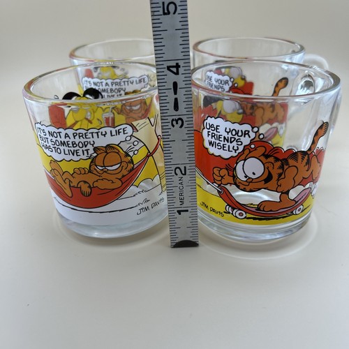 VTG Garfield McDonald’s 1978 Glass Collectors Mug Set of 4Easy To Get Along With - Picture 4 of 4