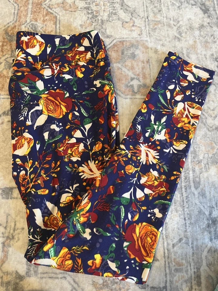 Lularoe Women’s  Tall And Curvy Leggings 4 Pairs, Aztec, Floral, Chevron Pattern - Image 2 of 4