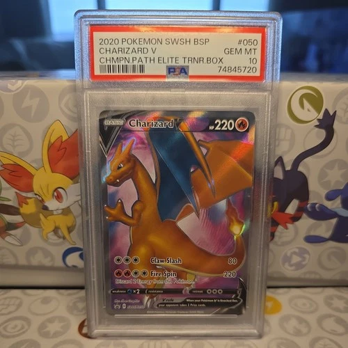 2020 Pokemon SWSH BSP #050 Charizard V Champion's Path Elite Trainer Box PSA 10