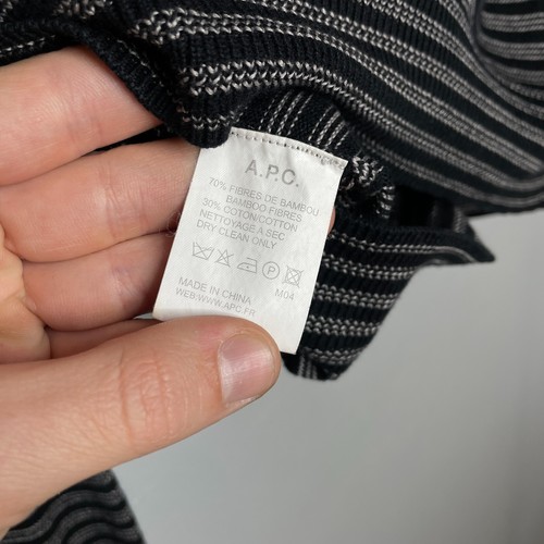 A.P.C. Men Long Sleeve Button-Up Striped Cardigan Size 2(S-M) - Picture 8 of 9