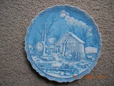 Currier & Ives~ The Old Homestead in Winter~ Collector Plate 8''Marked Fenton