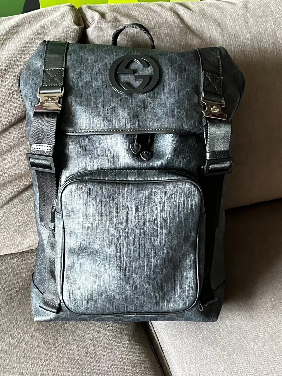 GG Supreme Canvas Backpack in Grey - Gucci