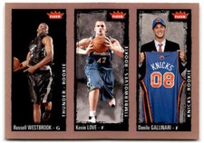 2008 Fleer #237 KEVIN LOVE/DANILO GALLINARI/RUSSELL WESTBROOK  New York Knicks