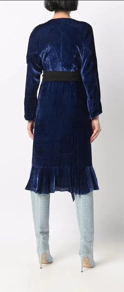 DVF Diane Von Furstenberg Navy Tulisa Wrap Dress Size 10 - Imagem 4 de 4