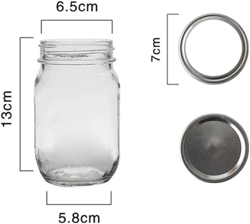 9SHOME 12Pcs 480Ml Canning Jars, 16Oz Mason Jars with Airtight Lids and Bands... - Picture 2 of 12