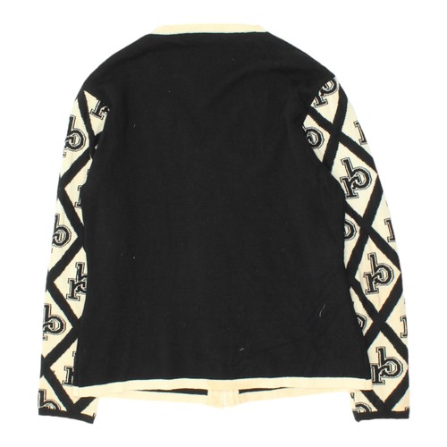 Cárdigan tejido Roccobarocco para mujer negro cremallera completa | Jersey vintage de gama alta de colección - Imagen 2 de 3