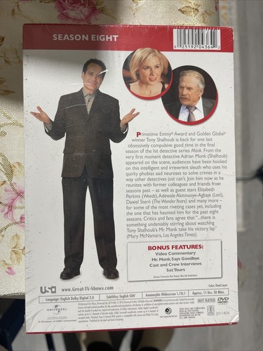 Monk: Season Eight (DVD, 2010, 4-Disc Set) - Picture 3 of 3