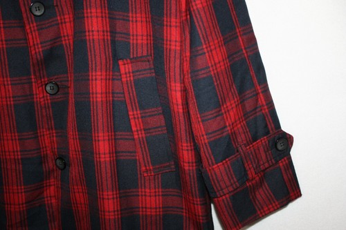 SIZE SMALL AFTER DARK RED CHECK OVERSIZE OVERCOAT 7419 - Picture 2 of 4