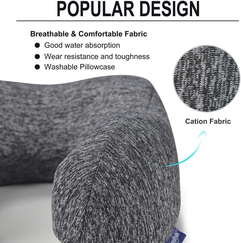 Premium Memory Foam Travel Pillow for Airplane Comfort and Neck Support