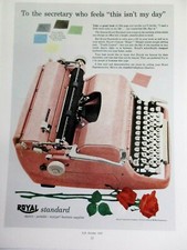 1955 Royal Standard Electric Typewriters Vintage Print Ad Pink Portable  thumbnail