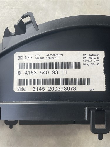 02-05 Cuadro de instrumentos de plástico genuino Mercedes W163 ML500 ML320 NUEVO - Imagen 5 de 11