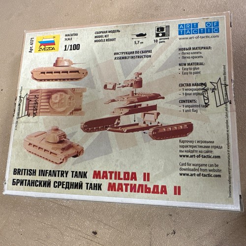 Zvezda 6171 1/100 (15mm) British Matilda II Plastic Model Flames Of War Etc - Picture 2 of 2