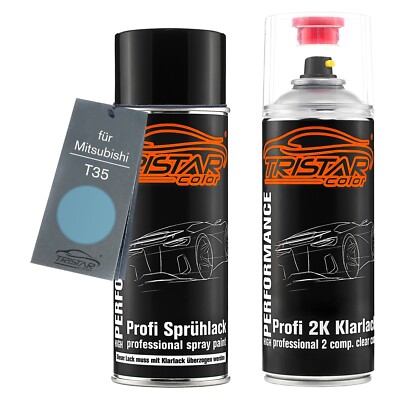 Autolack 2K Spraydosen für Mitsubishi T35 Light Blue Metallic Ice Blue Metallic