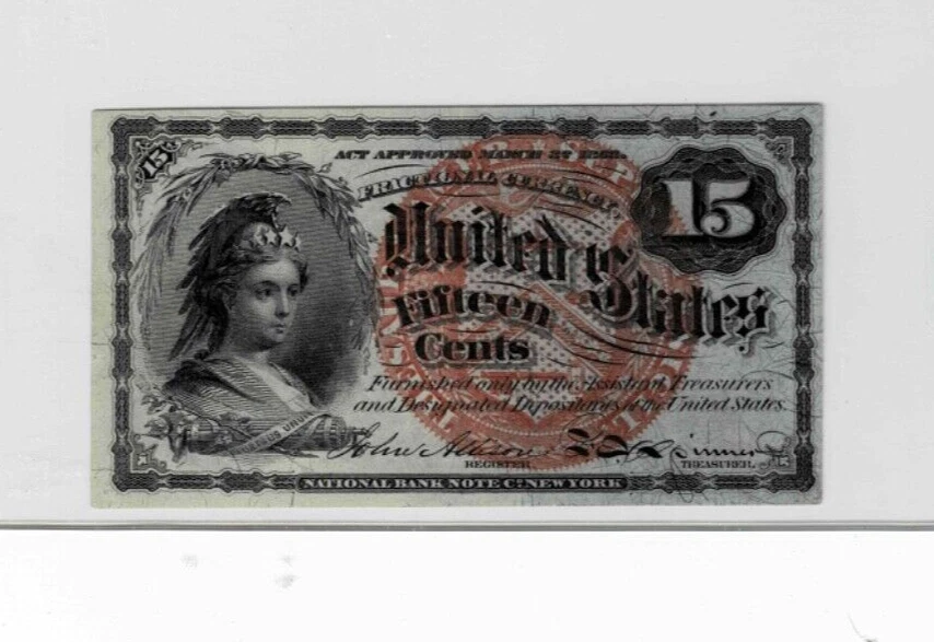 15 Cent Fractional Currency note-fr.1269--Fourth Issue--PCGS Currency UNC 64 PPQ - Image 3 of 4