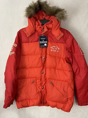 Tom Taylor Winterjacke Gr 164 L Red Down Filled Water Resistant Junge Mädchen