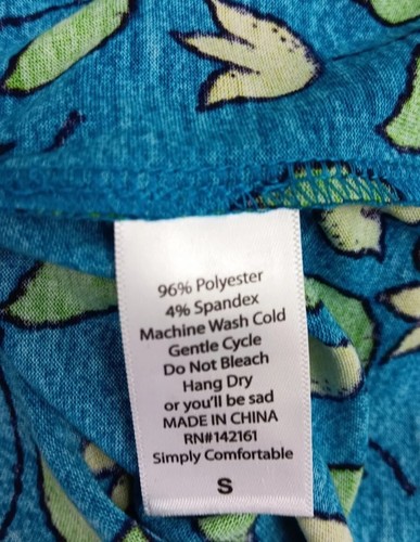 Lularoe Julia Kleid Gr. S Tulpen Blumen Kurzarm Blau Form Fit Stretch Neu - Bild 8 von 8