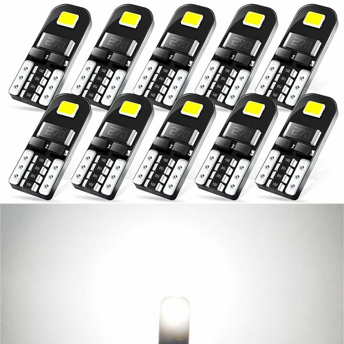 10pcs LED T10 194 168 W5W Car Interior Map License Plate Light Bulbs White 6000K - 第 1/12 張圖片