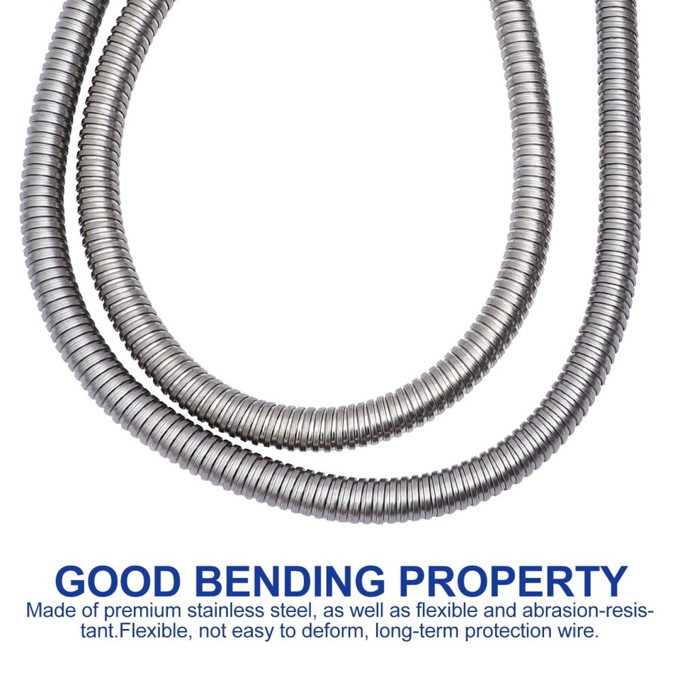 2 PCS Stainless Steel Cable Protector Garden Hoses Sleeve Pipe Wire eBay