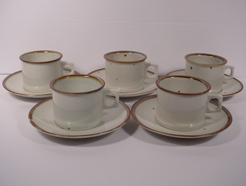 Dansk Brown Mist 5 Cup and Saucer Sets Denmark - Picture 2 of 16