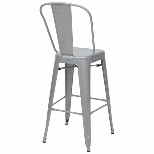 Barhocker MCW-A73, Barstuhl mit Lehne, Metall Industriedesign grau - Bild 4 von 7