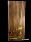4-Piece Acacia Wood & Brass Charcuterie Set